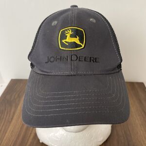 John Deere Snapback Trucker Mesh Hat Cap Run Your World Official Black
